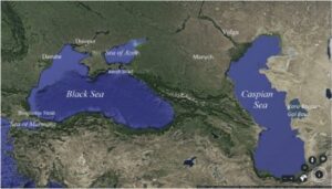 黒海とカスピ海の地図
